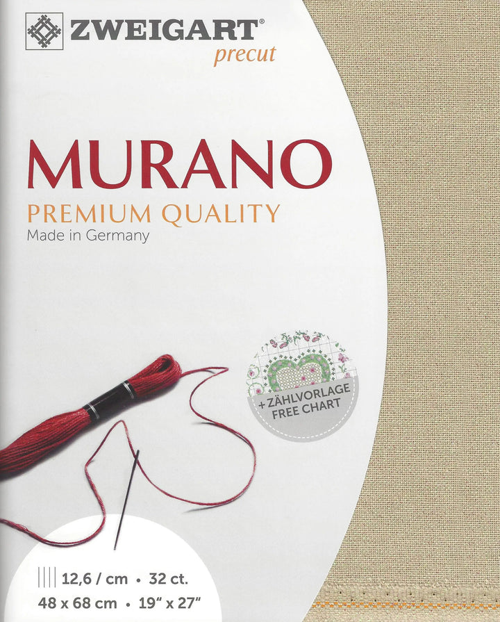 Precut Murano 32 count Beige with pearl lurex 3984/7211