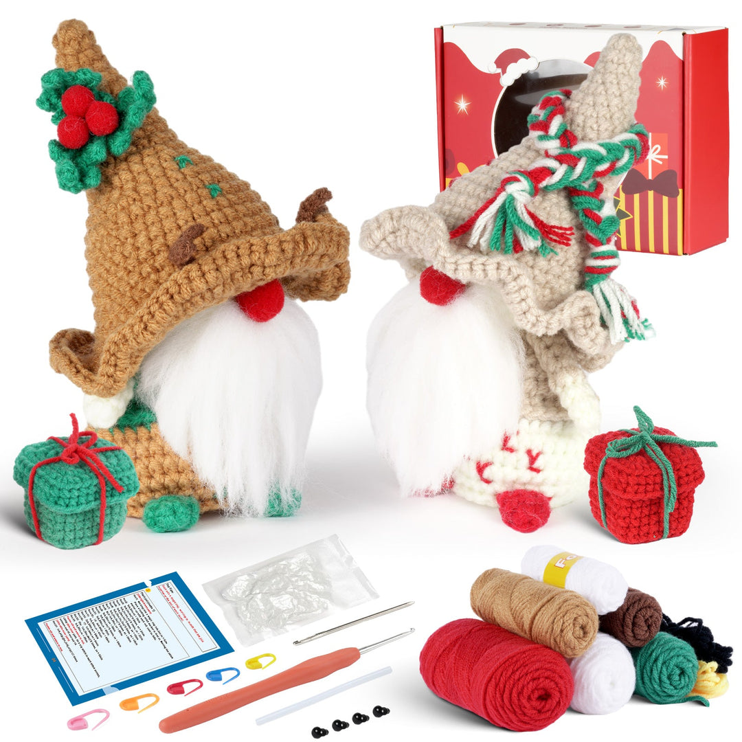 Christmas Gnomes Amigurumi DIY Crochet Kit Wizardi F07N8-M164