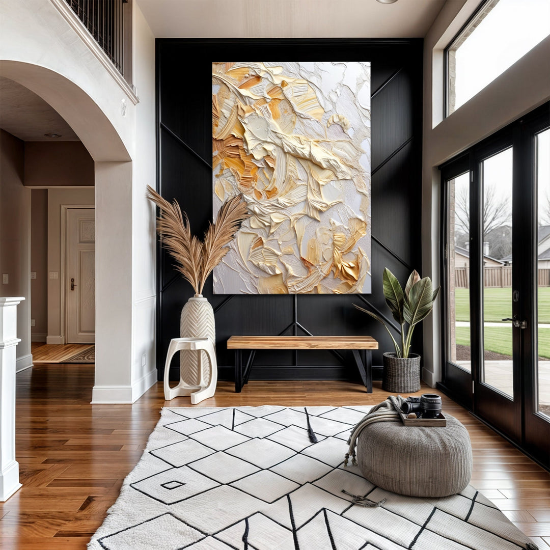 Minimalist Wave Abstract Impasto Wall Art