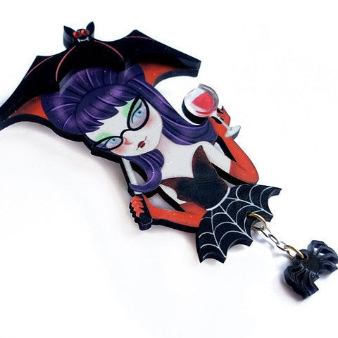 Vampiress w/ Wine Brooch by Laliblue