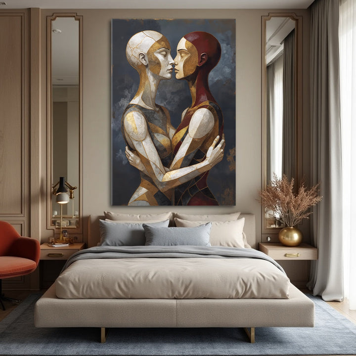 Embrace of Geometry Abstract Wall Art