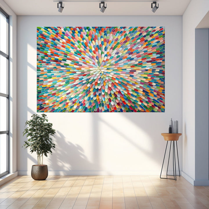 Radiant Bloom Abstract Impasto Wall Art