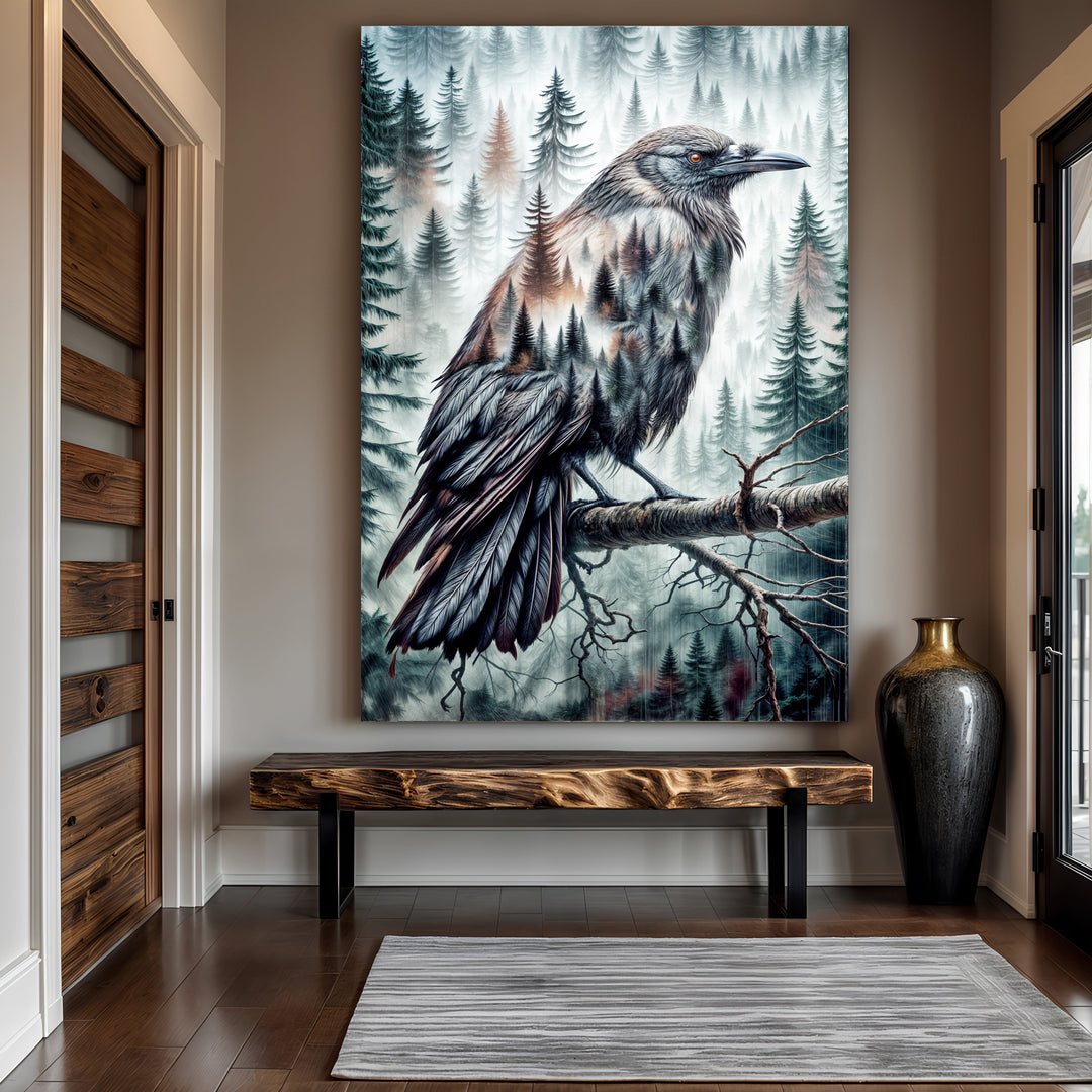 Crow Double Exposure Wall Art