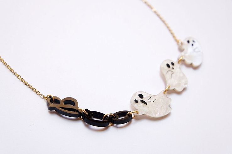 Boo Ghosts Necklace by Laliblue