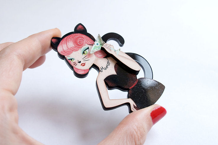 Cat Woman Brooch by Laliblue