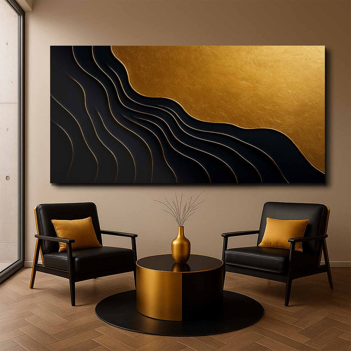 Black And Gold Minimalist Abstract IX