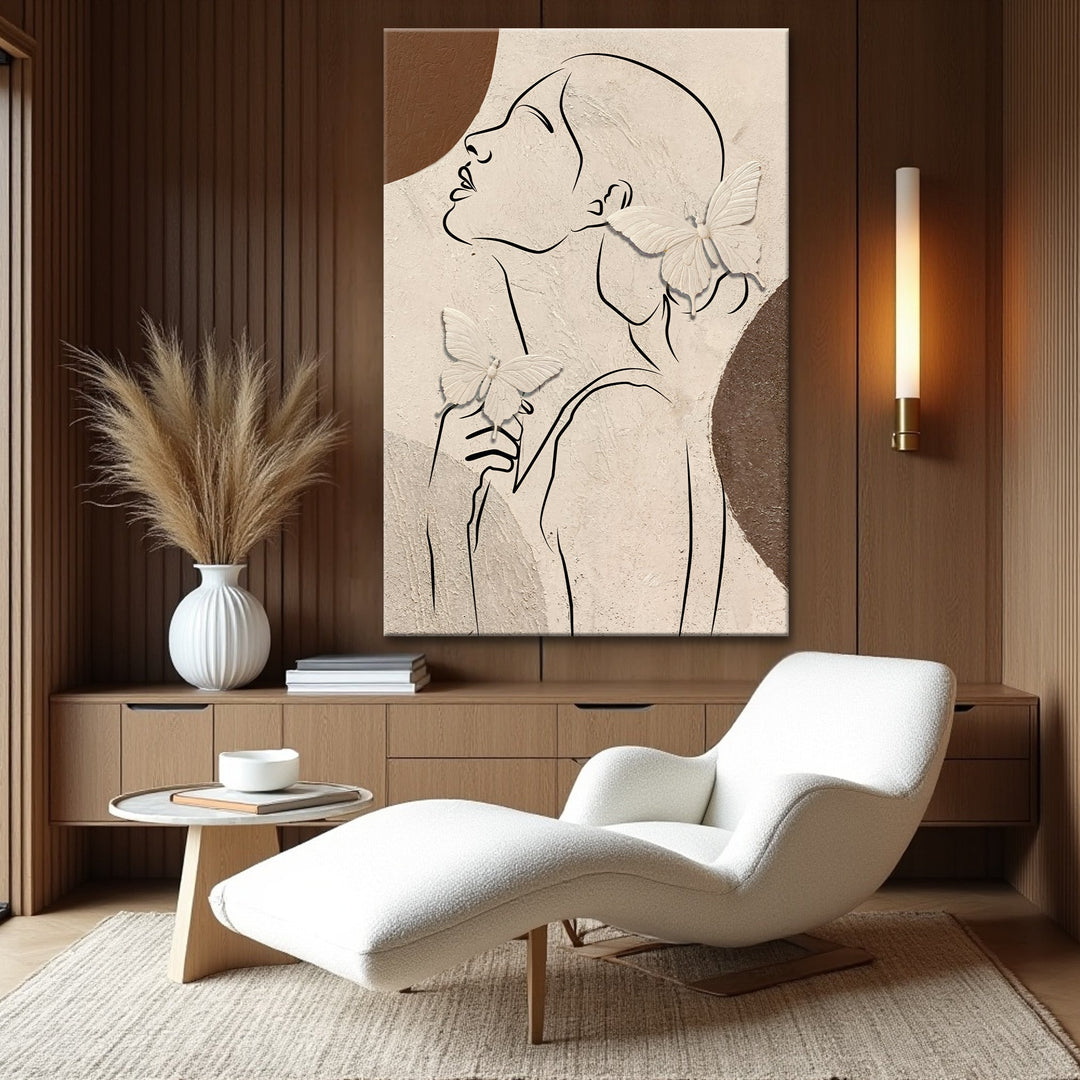 Minimalist Woman Line Art Canvas Wall Art