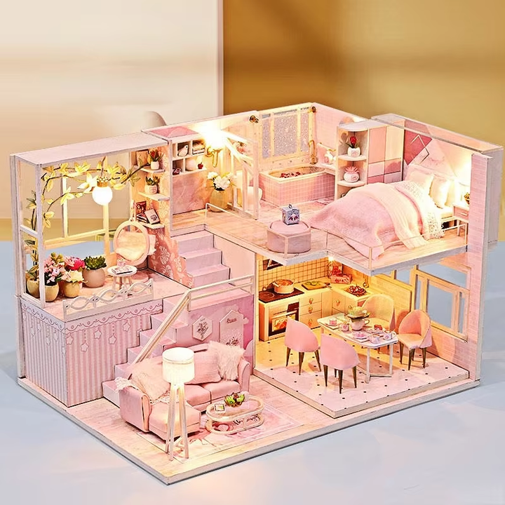 Miniature Wizardi Roombox Kit - Pink Dreams Dollhouse Kit