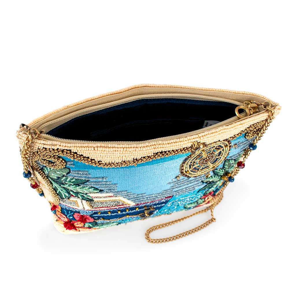 Open Waters Beaded Nautical Crossbody Clutch Handbag