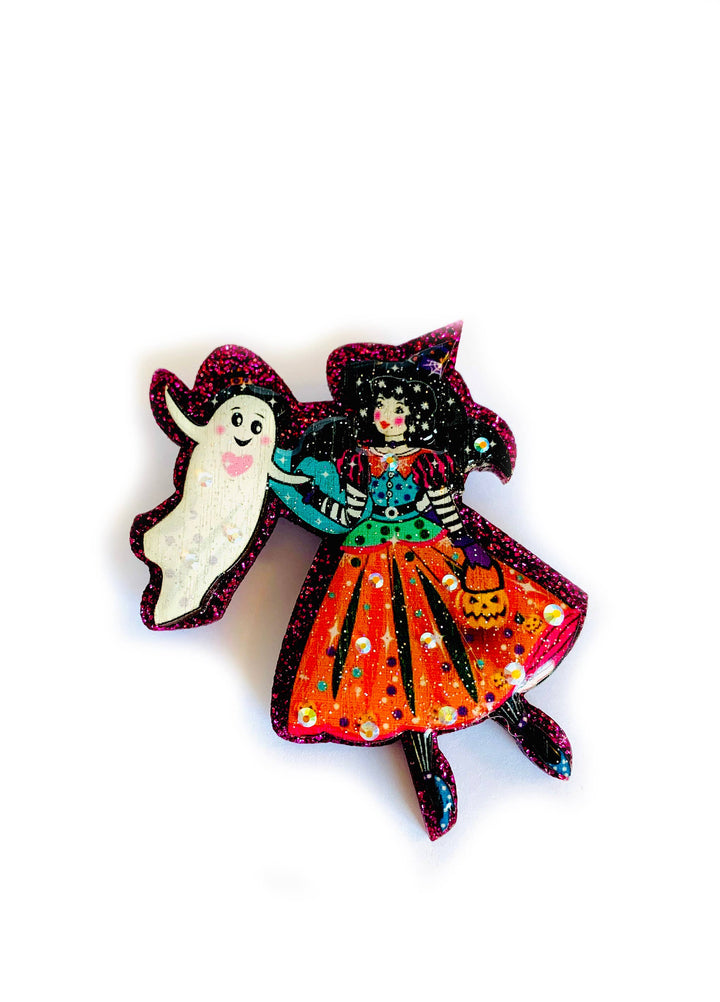 Meggie & the Friendly Ghost Brooch by Rosie Rose Parker