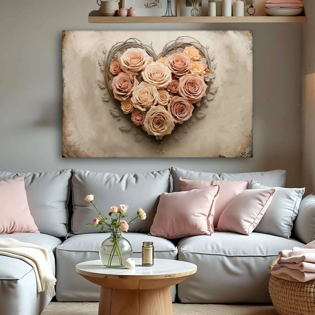 3D Floral Heart Wall Art III