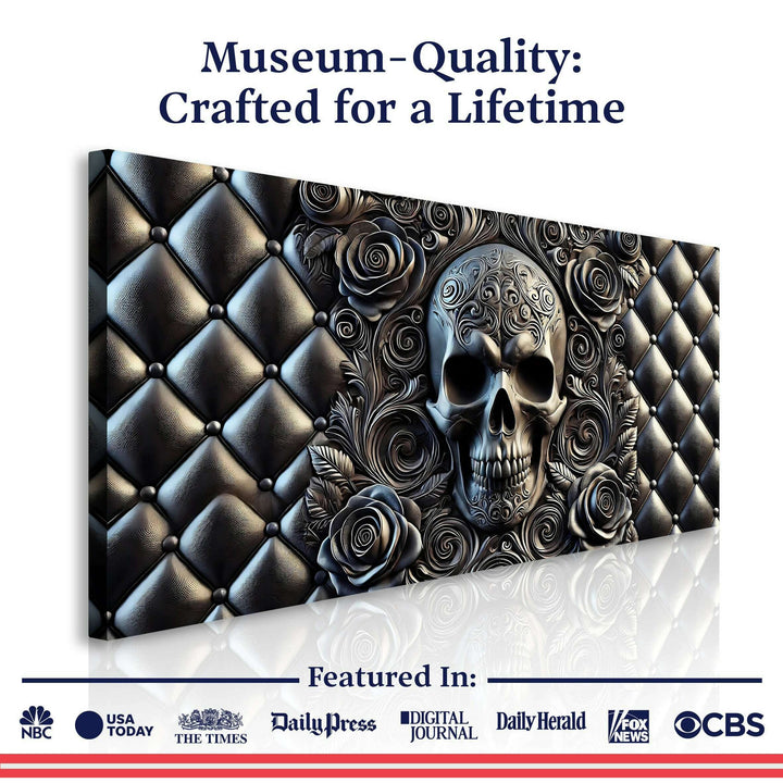 3D Rose And Skull Wall Art IV
