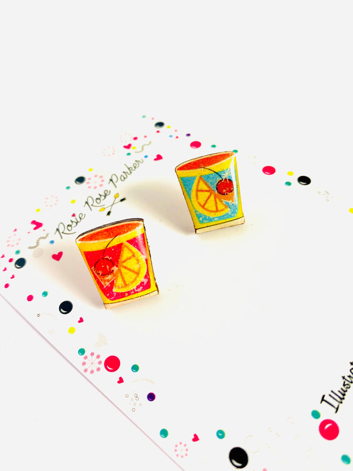 Summer Cocktail Stud Earrings by Rosie Rose Parker