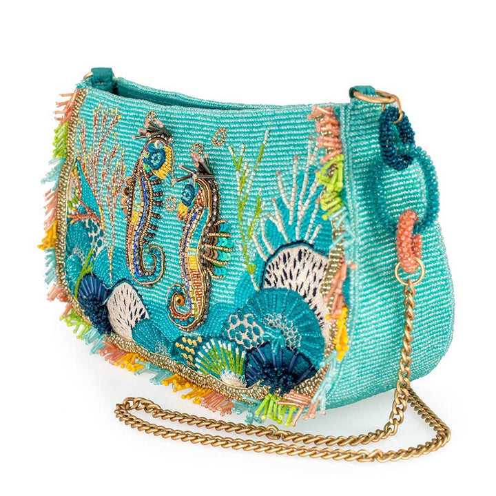 Reef Rider Beaded Beaded Seahorse Crossbody Shoulder Handbag