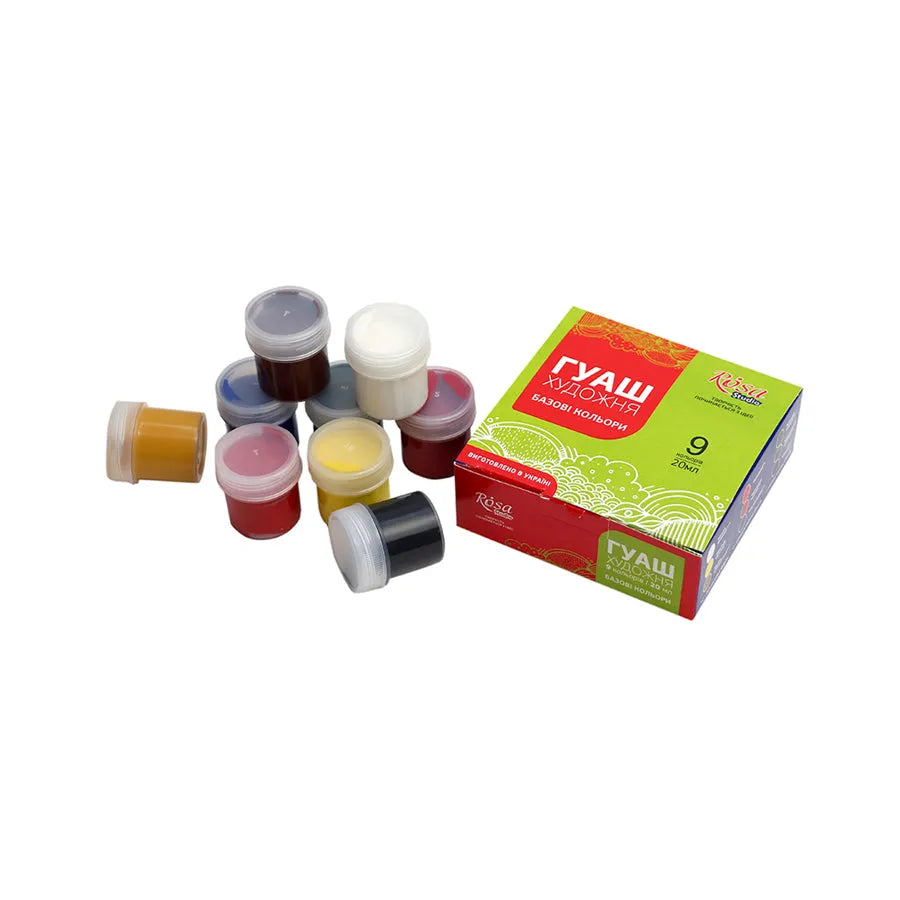 Rosa Studio Gouache Paint Set Classic 9 colors (0.68 oz each)