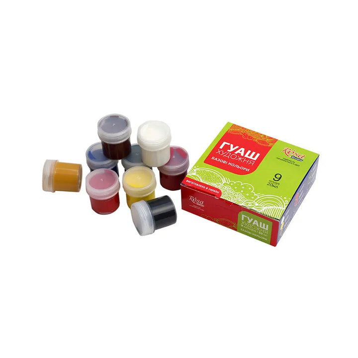 Rosa Studio Gouache Paint Set Classic 9 colors (0.68 oz each)
