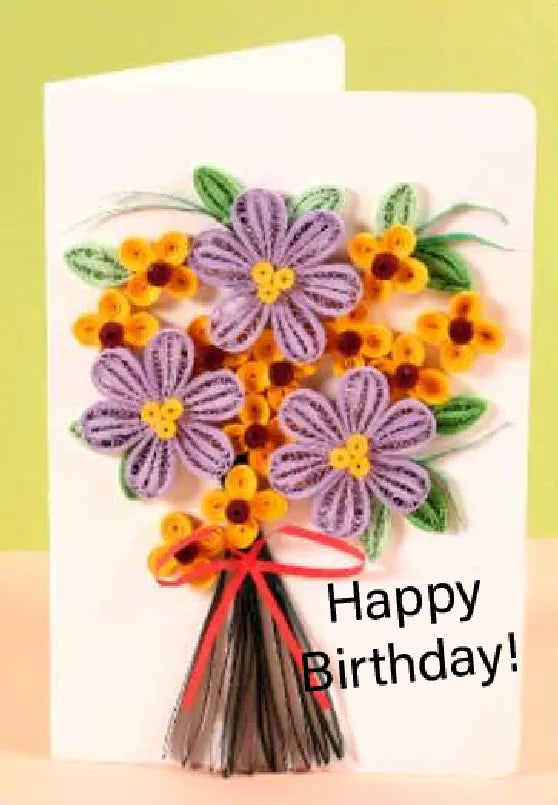 Greeting Card Making Kit. Flowers DIY Quilling Kit F07M3-5-FL7
