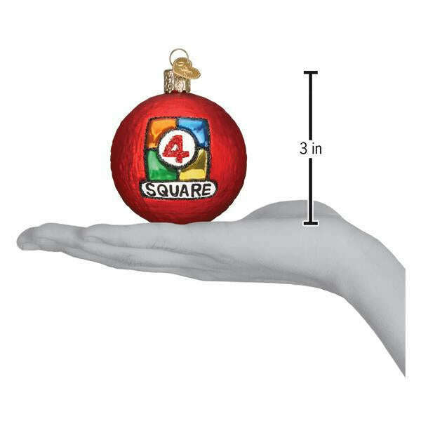 Old World Christmas 4 Square Ball Blown Glass Ornament