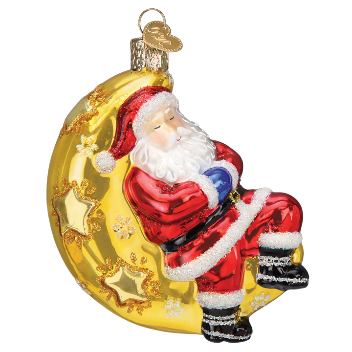 Moonlight Santa Ornament