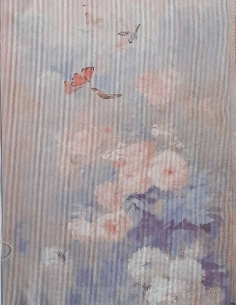 Soaring Petals Designer Printed AIDA Fabric. Canvas for embroidery with an applied background  KF-1120A