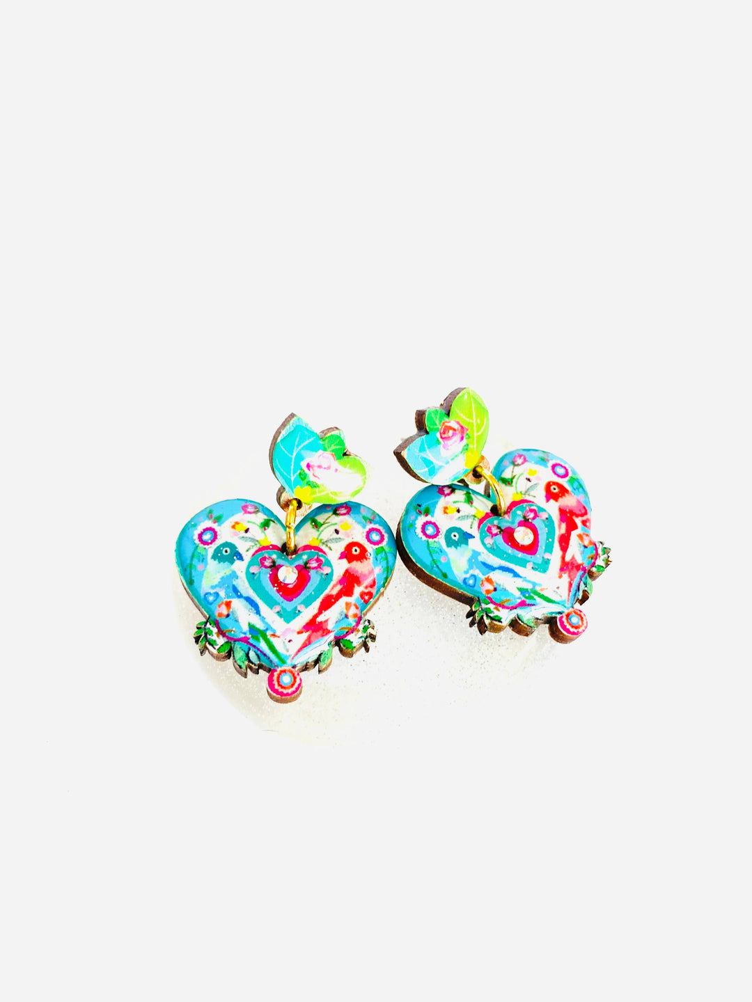 Love Bird Heart Shaped Earrings by Rosie Rose Parker