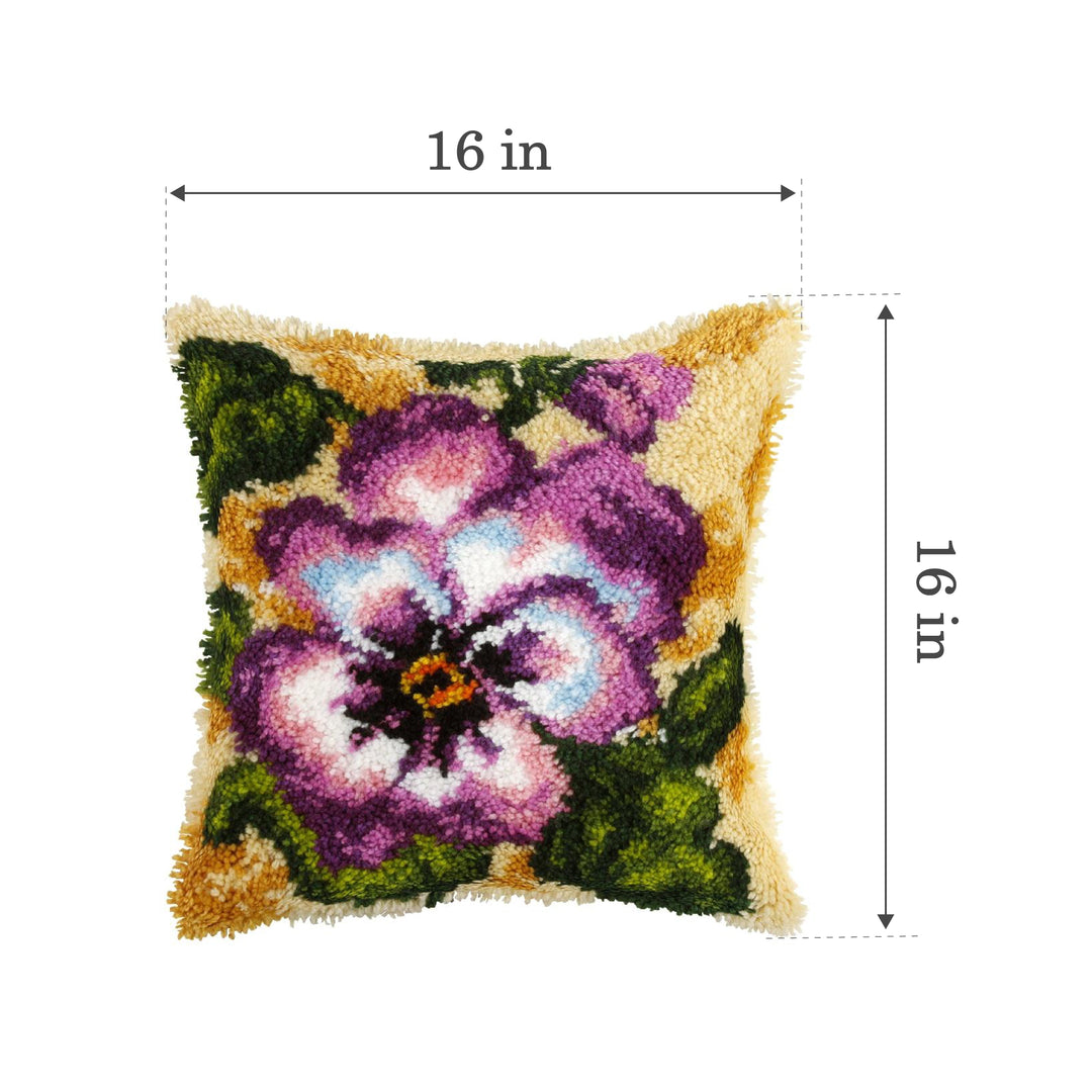 Latch-hook Kit on canvas Pansy 4086