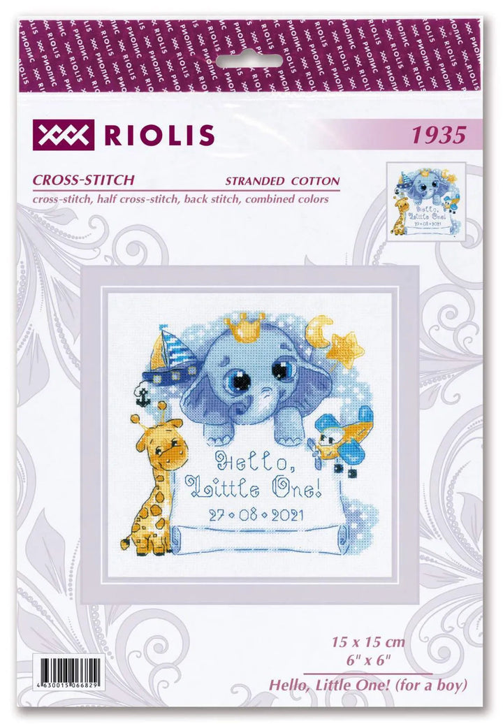 Hello, Little One! (for boy)¬¨‚Ä† R1935 Counted Cross Stitch Kit