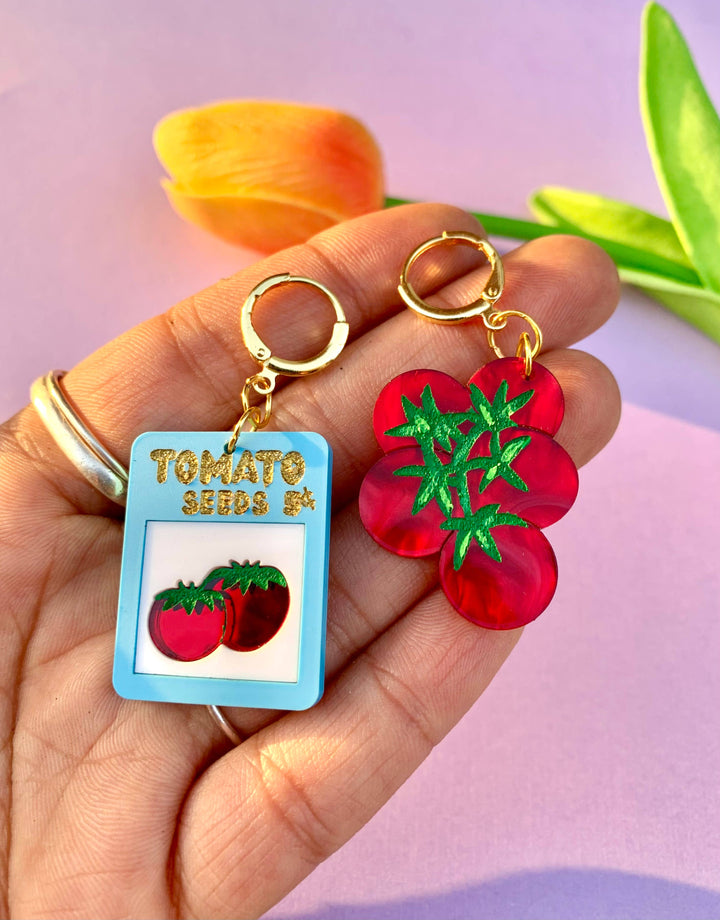 Tomato Seeds Acrylic Statement Earrings