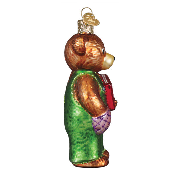 Corduroy Holding Book Ornament