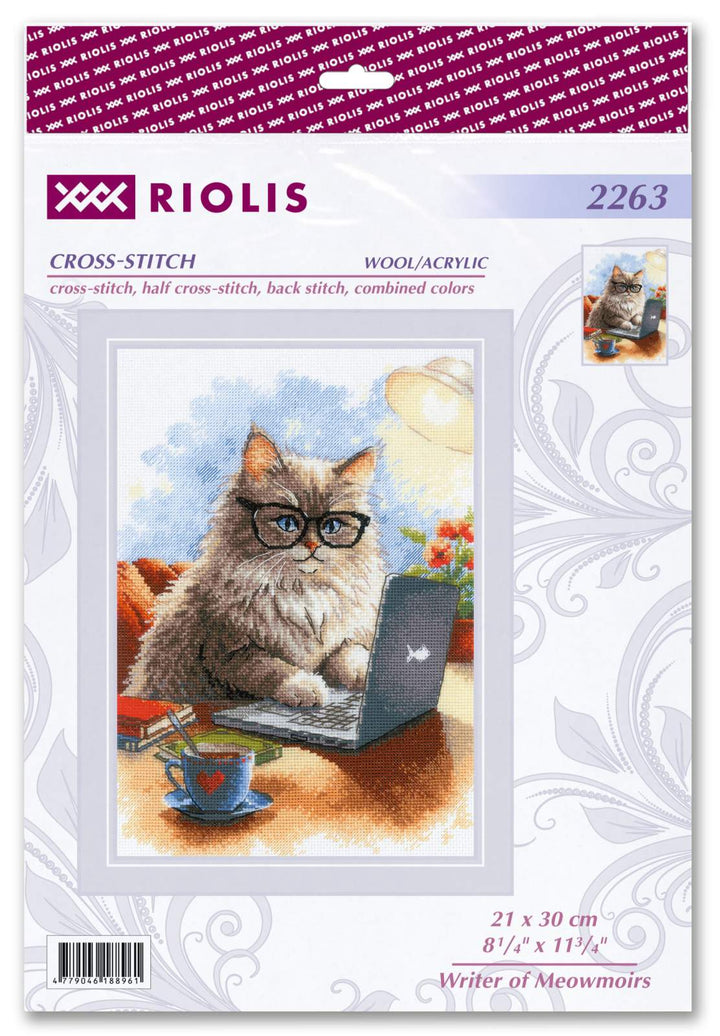 Writer of Meowmoirs R2263 Counted Cross Stitch Kit