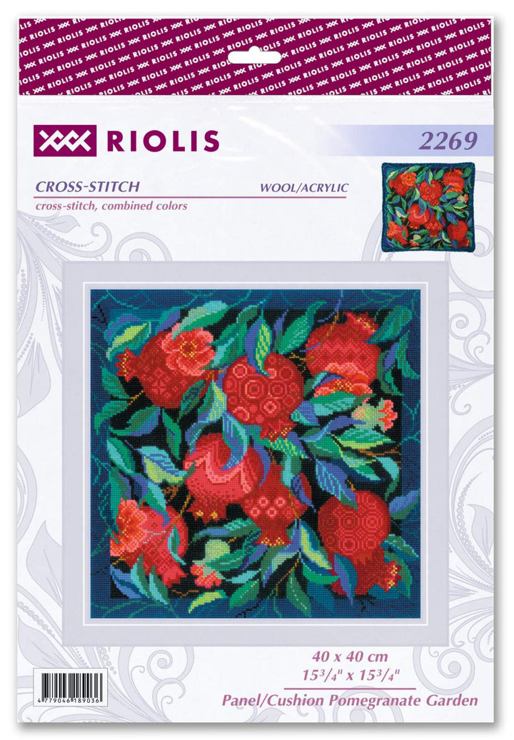 Panel/Cushion Pomegranate Garden R2269 Counted Cross Stitch Kit