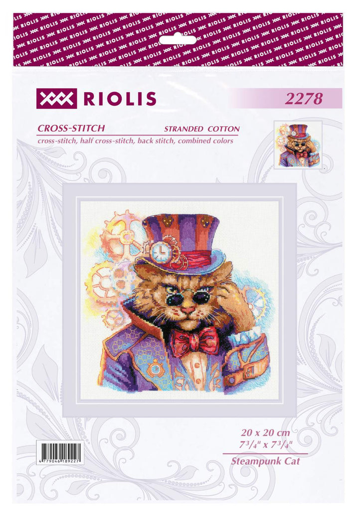 Steampunk Cat R2278 Counted Cross Stitch Kit