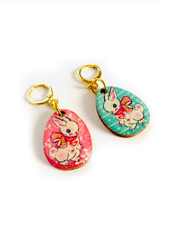 Layla Bunny Easter Egg Earrings by Rosie Rose Parker