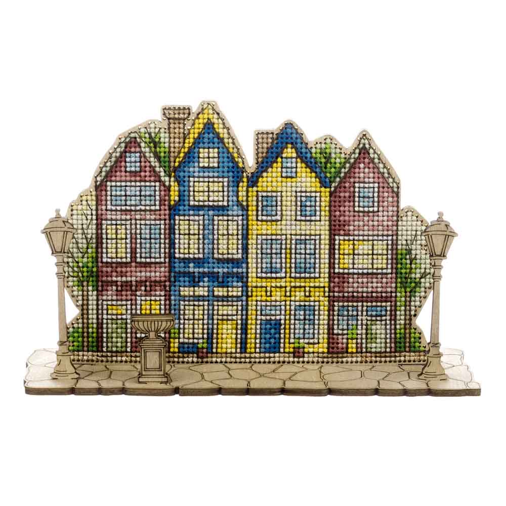 Wooden Cross-Stitch Kit ‚Äì ‚ÄúEvening Lights‚Äù FLW-068