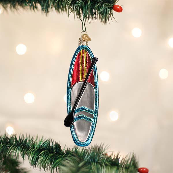 Blue Stand Up Paddle Board Ornament