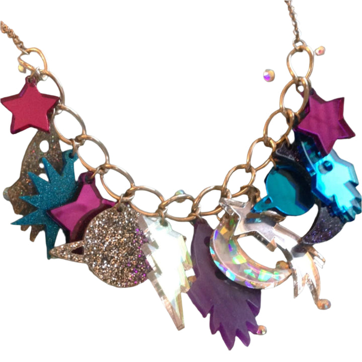 Galaxy Charm Acrylic Statement Necklace