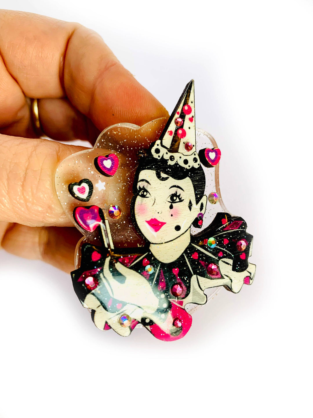 Pierrot Mime Brooch by Rosie Rose Parker