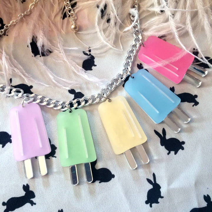 Pastel Ice Pop Popsicle Charm Necklace