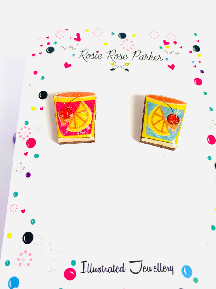 Summer Cocktail Stud Earrings by Rosie Rose Parker