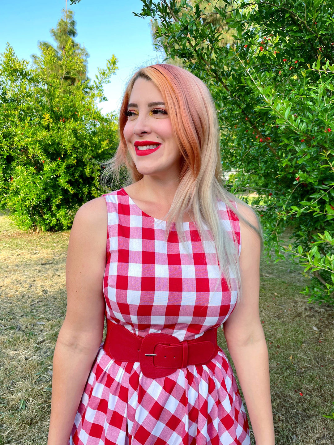 Gingham Midi Dress