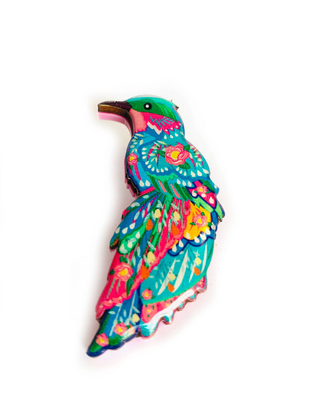 Beautiful Illustrated Bird Brooch by Rosie Rose Parker