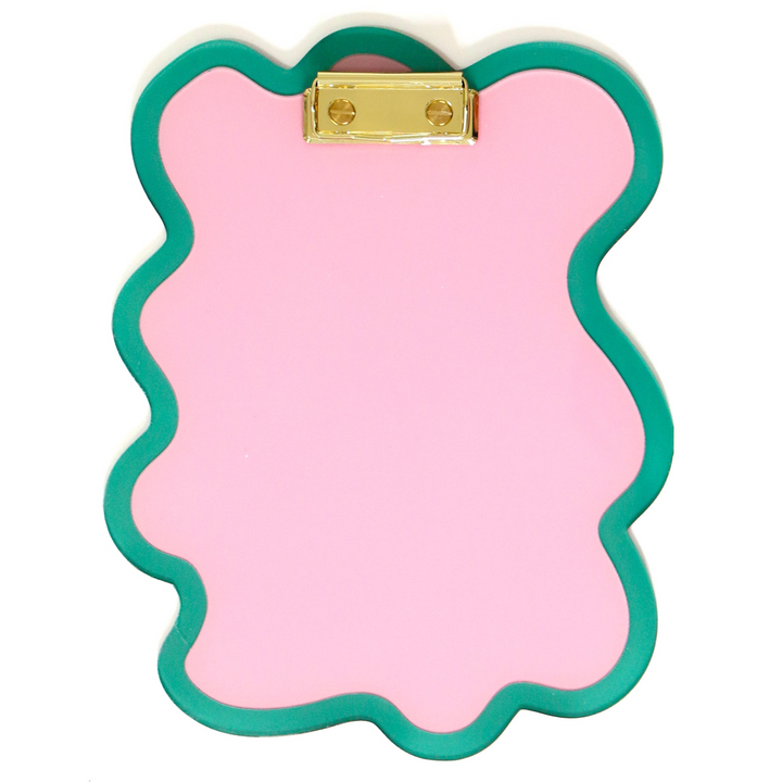 Pink and teal squiggle clipboard