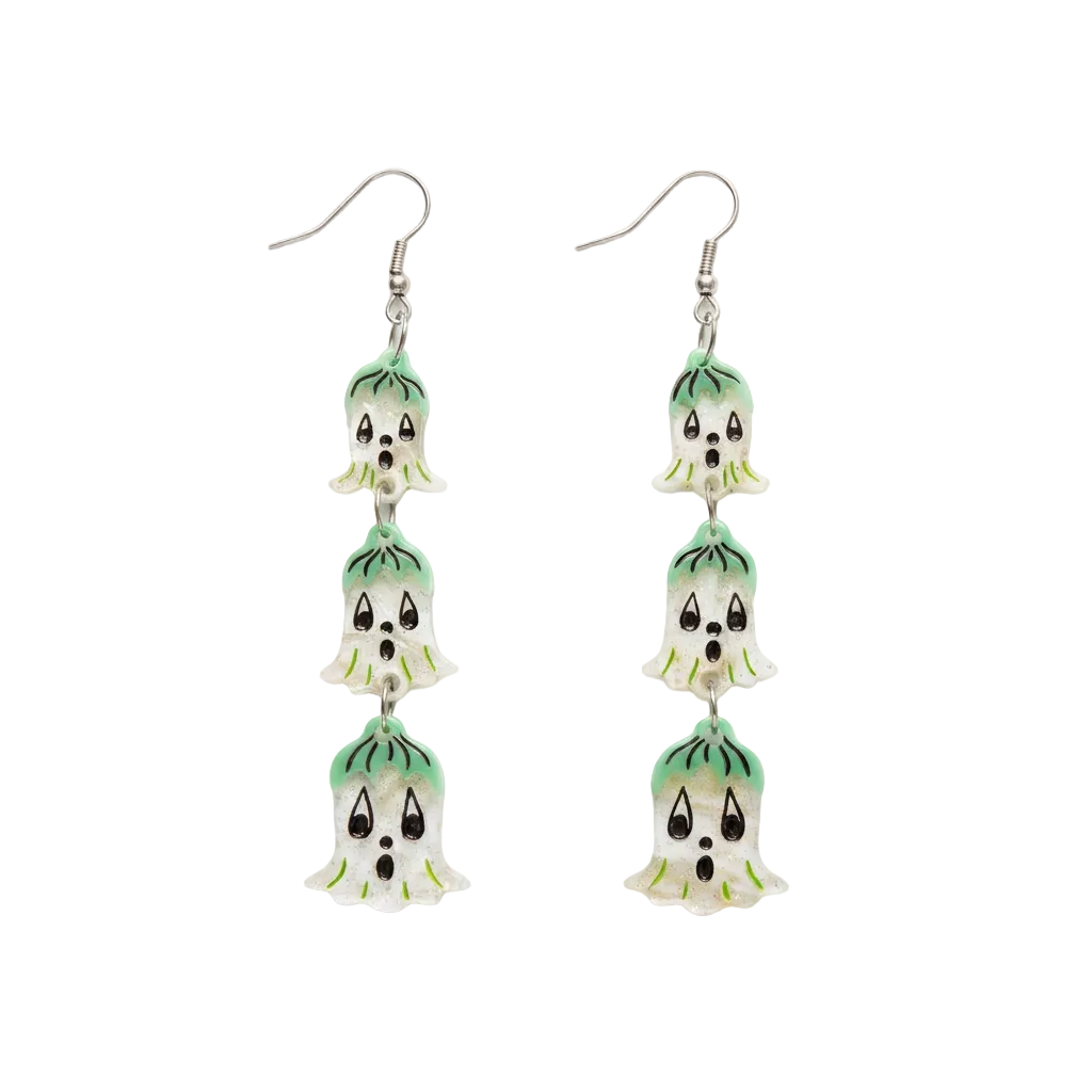Ghostie Garden Dangle Bell Earrings by Johanna Parker x Lipstick & Chrome