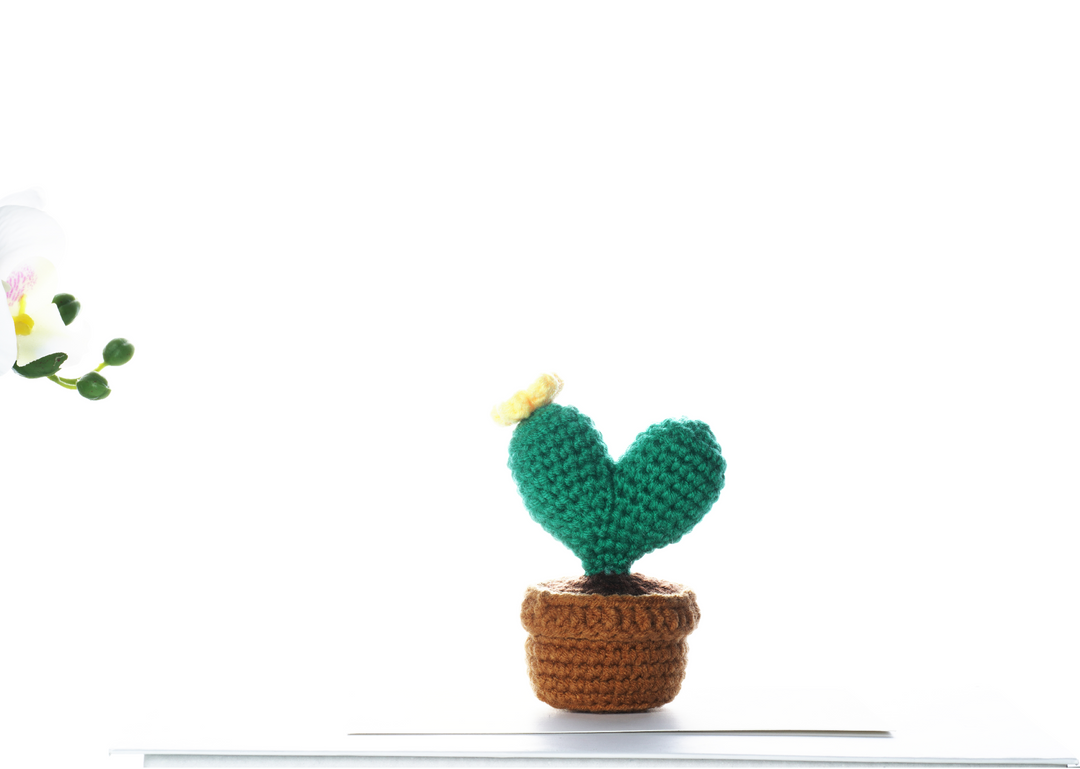 Cactus with Flowers. Potted Plant Amigurumi DIY Crochet Kit Wizardi F07N8-M18