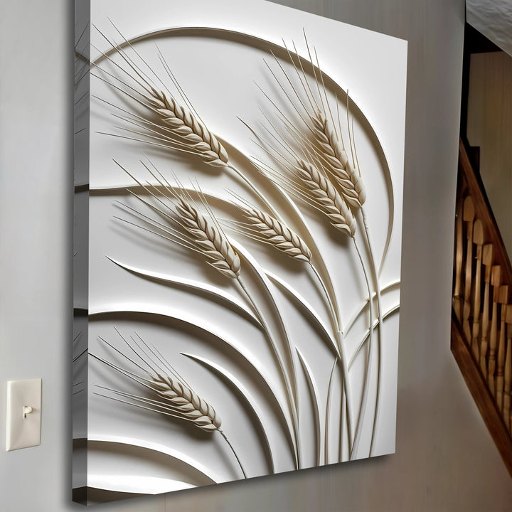 3D Minimalist Wheat Wall Art