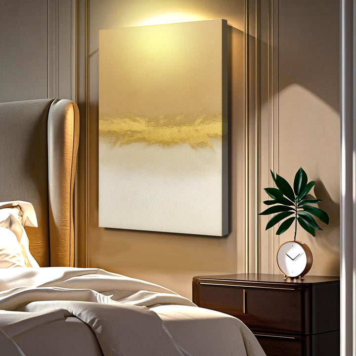 Minimalist White And Gold Wall Art