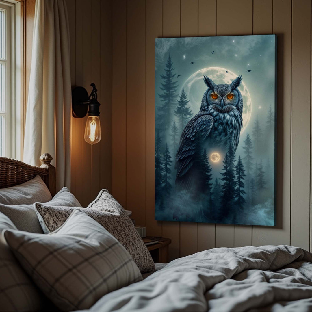 Owl Double Exposure Wall Art II