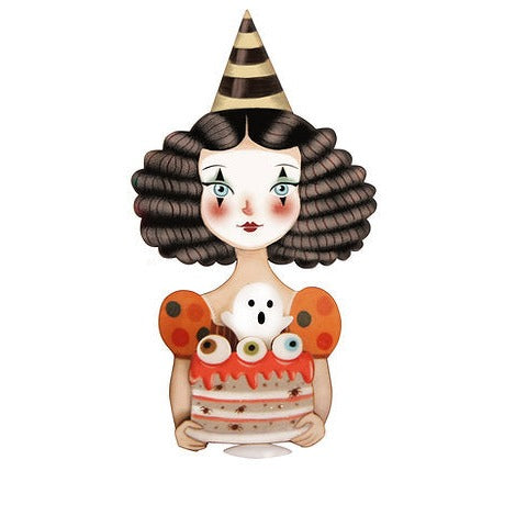 Mime With Cake Brooch by Laliblue