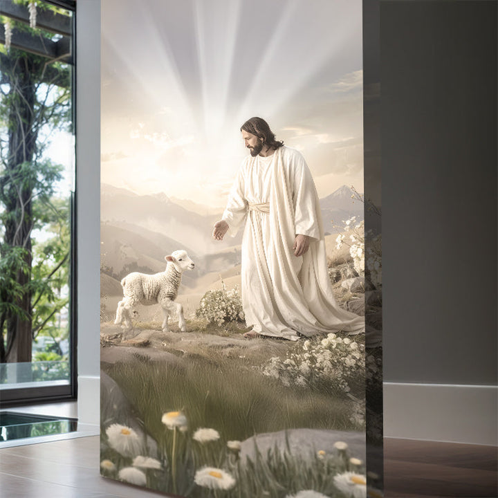 Jesus Protects The Lamb From Wolves Faith Wall Art XII