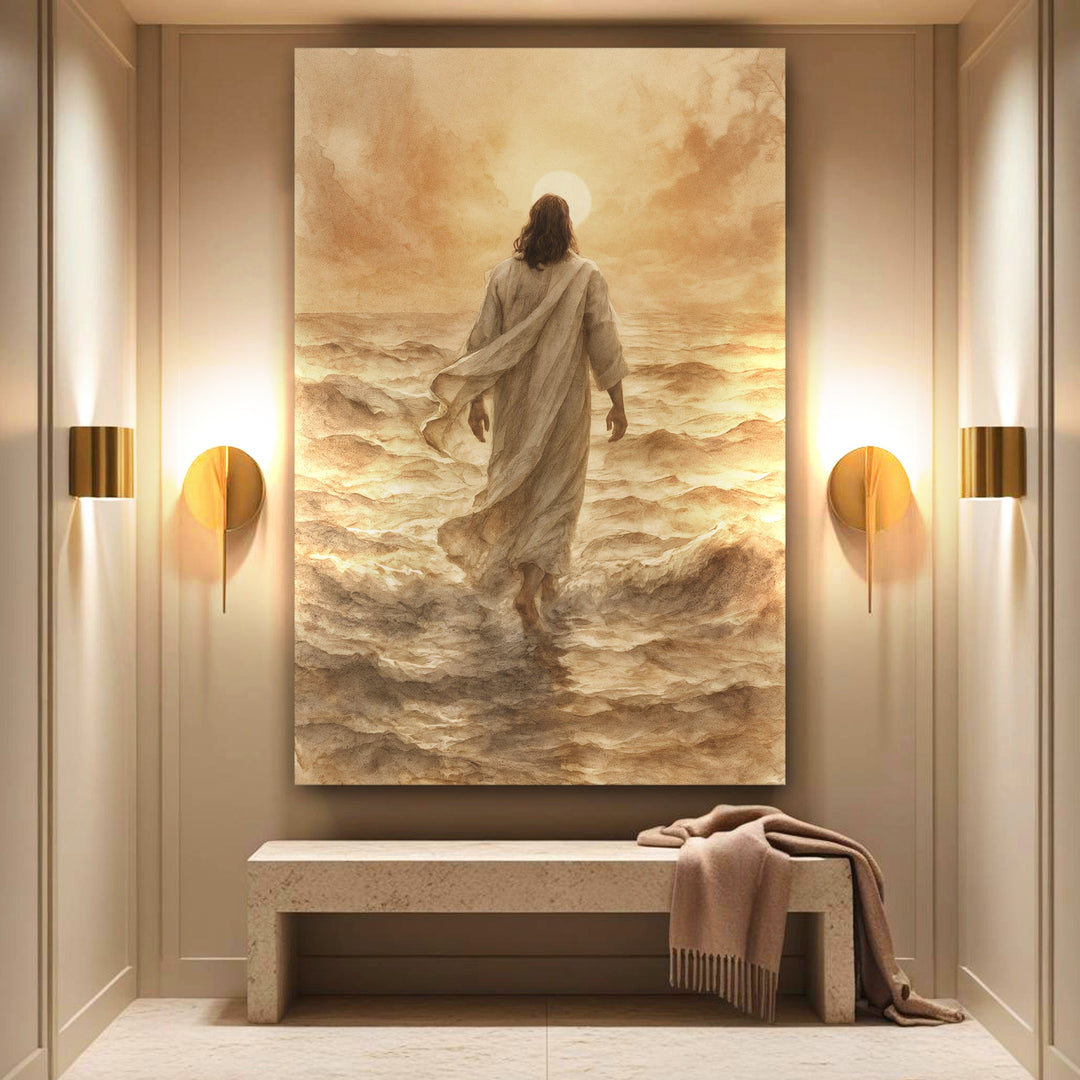 Jesus Christ Walking On Water Faith Wall Art VI